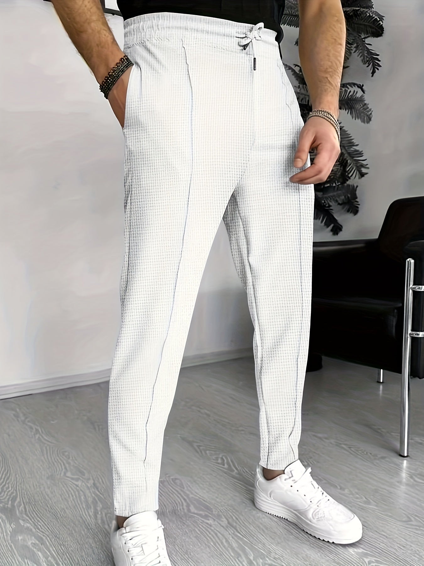 Comfortable Waffle Joggers for Men - Finn-Blue-S-Nora Luxe
