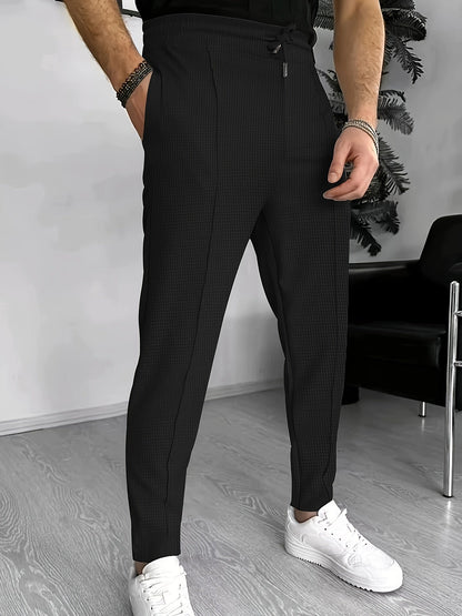 Comfortable Waffle Joggers for Men - Finn-Blue-S-Nora Luxe