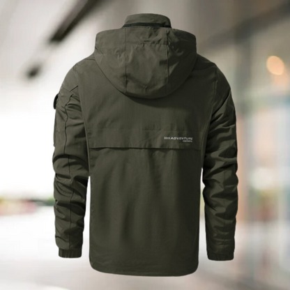 Comfortable Windproof Men's Bomber Jacket - Jasper-Olive Green-M-Nora Luxe