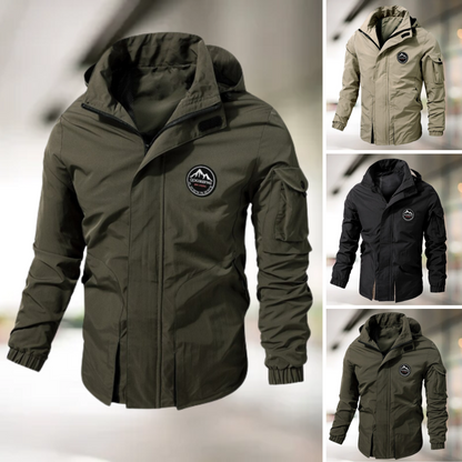 Comfortable Windproof Men's Bomber Jacket - Jasper-Olive Green-M-Nora Luxe