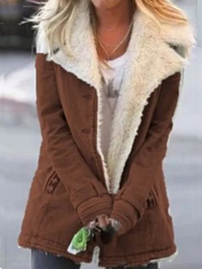 Comfortable Winter Jacket for Women - Celeste-Brown-S-Nora Luxe