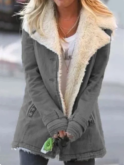 Comfortable Winter Jacket for Women - Celeste-Gray-S-Nora Luxe