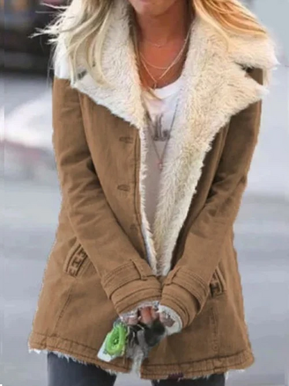 Comfortable Winter Jacket for Women - Celeste-Khaki-S-Nora Luxe