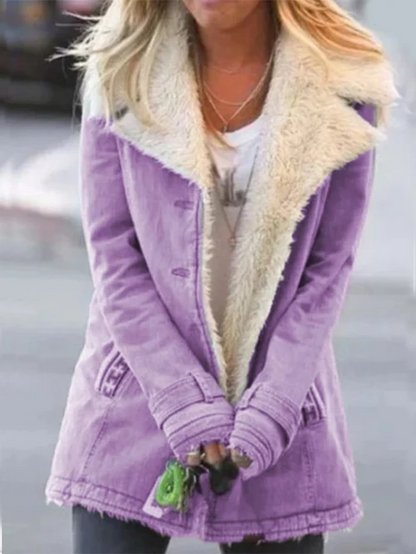 Comfortable Winter Jacket for Women - Celeste-Purple-S-Nora Luxe
