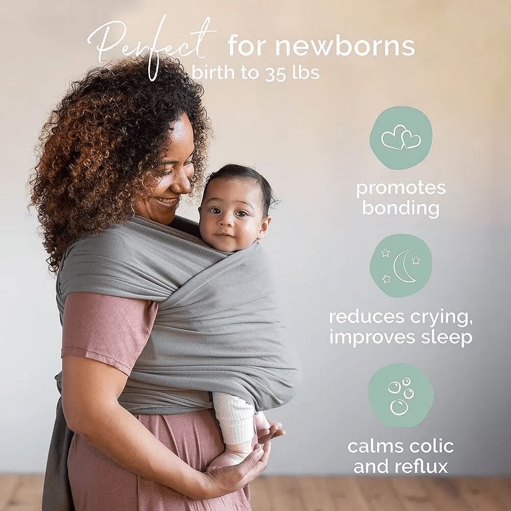 Comfortable Wrap Carrier - KleintjeKnuffel-Gray-Nora Luxe