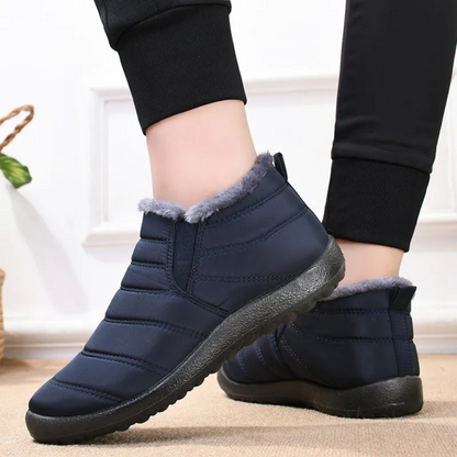Comfy Fleece Ankle Boots - Elise-Blue-3.0-Nora Luxe