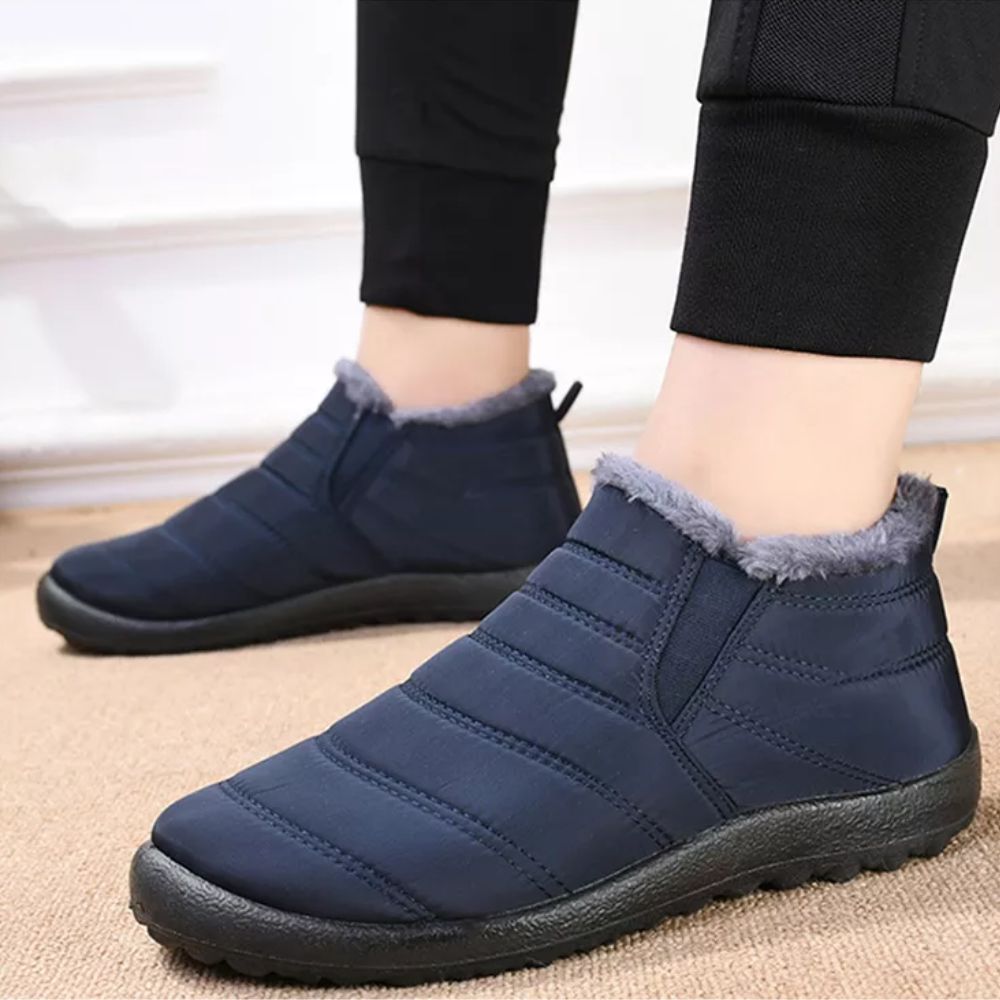 Comfy Fleece Ankle Boots - Elise-Blue-3.0-Nora Luxe