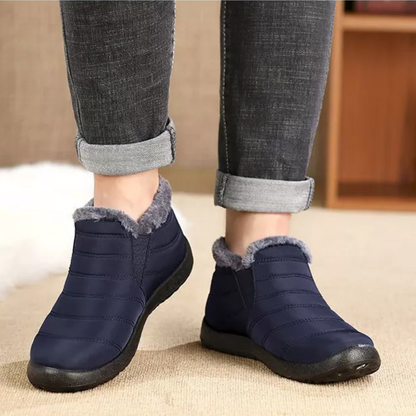 Comfy Fleece Ankle Boots - Elise-Blue-3.0-Nora Luxe
