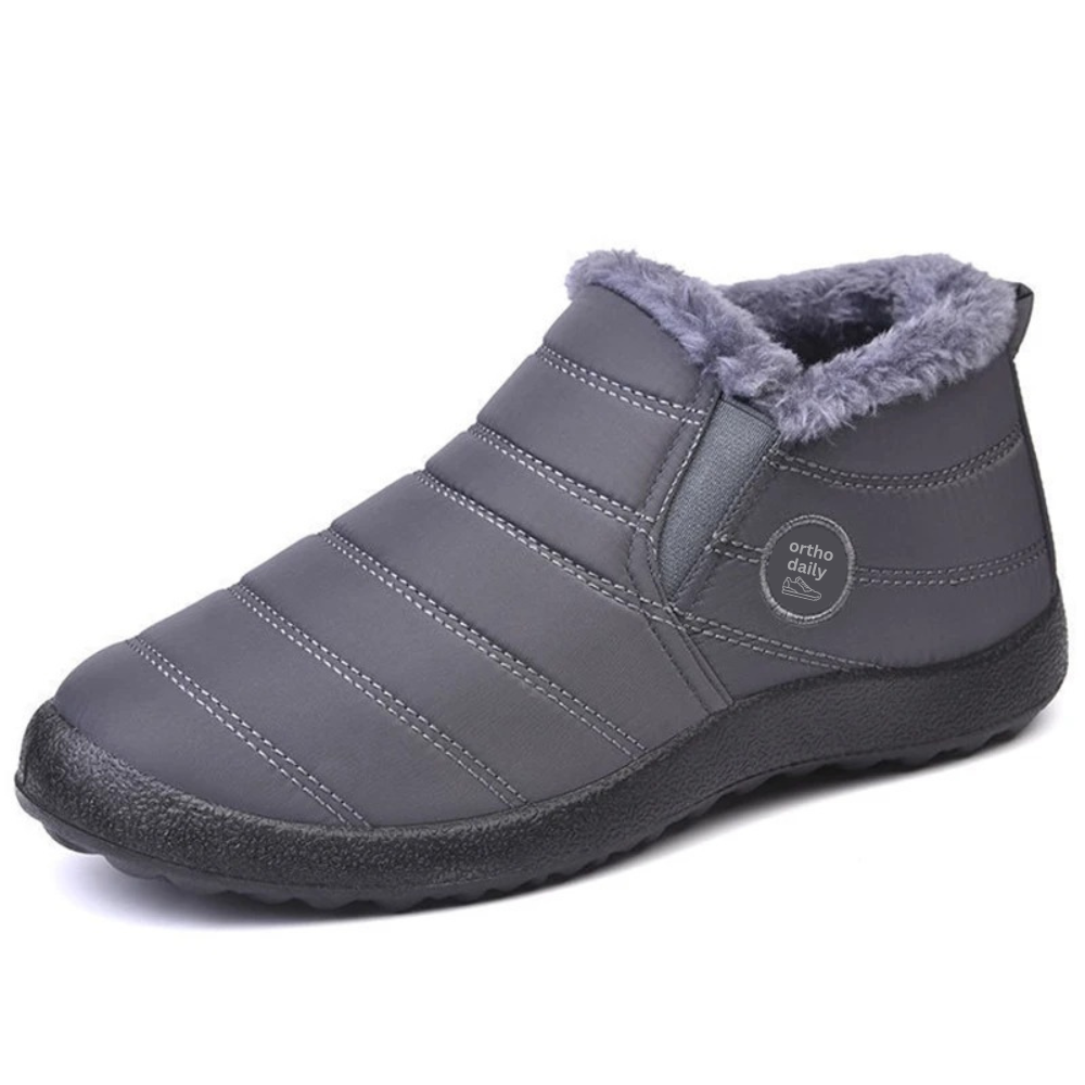 Comfy Fleece Ankle Boots - Elise-Gray-3.0-Nora Luxe