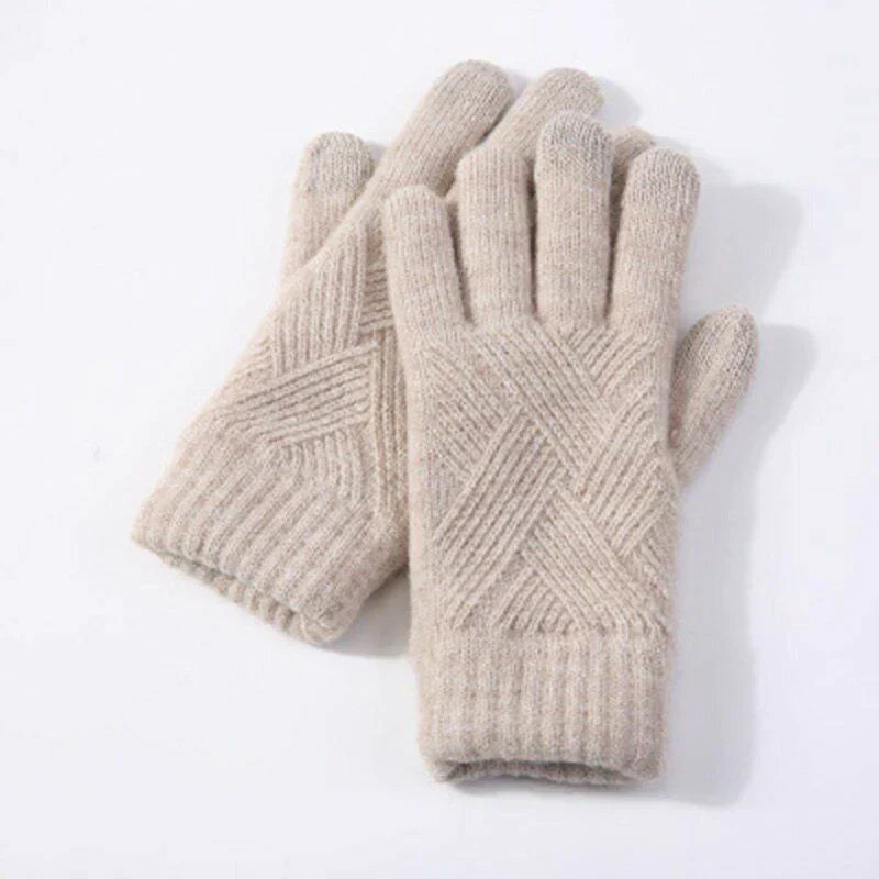 Comfy Knitted Women's Gloves - Isabelle-Beige-Nora Luxe
