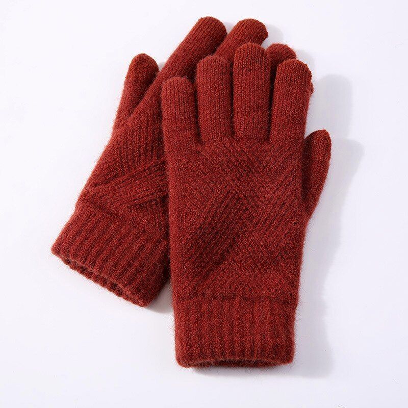 Warm Cozy Ladies Knitted Gloves - Pexav