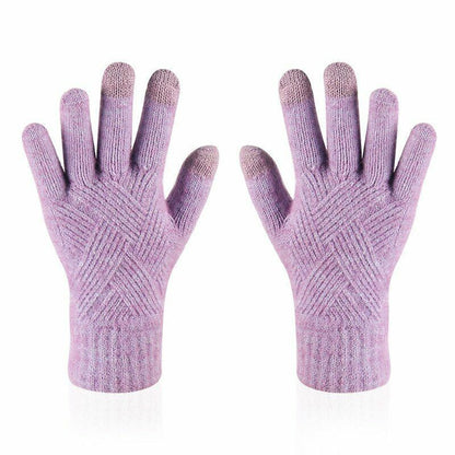 Comfy Knitted Women's Gloves - Isabelle-Purple-Nora Luxe