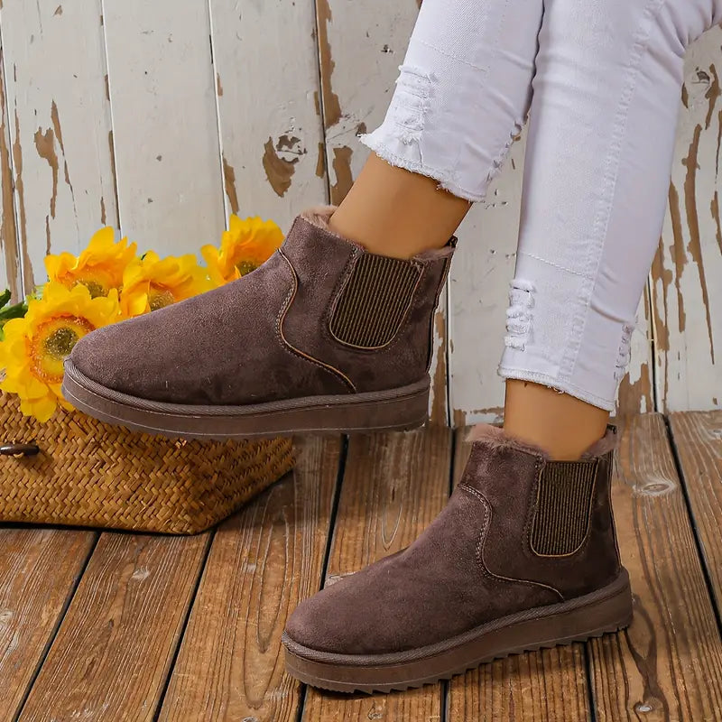 Comfy Thermal Slip-on Snow Boots - Sofia-Black-4.0-Nora Luxe