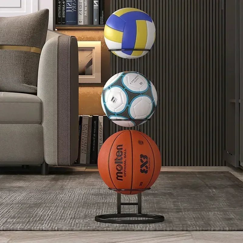 Compact Storage Rack for Sports Balls and Accessories - BallRack Pro-3 Balls-Black-Nora Luxe