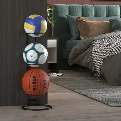 Compact Storage Rack for Sports Balls and Accessories - BallRack Pro-3 Balls-White-Nora Luxe