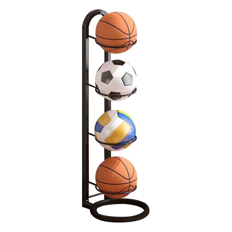 Compact Storage Rack for Sports Balls and Accessories - BallRack Pro-4 Balls-Black-Nora Luxe