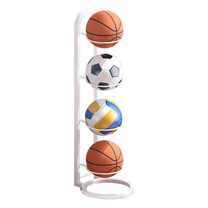 Compact Storage Rack for Sports Balls and Accessories - BallRack Pro-4 Balls-White-Nora Luxe