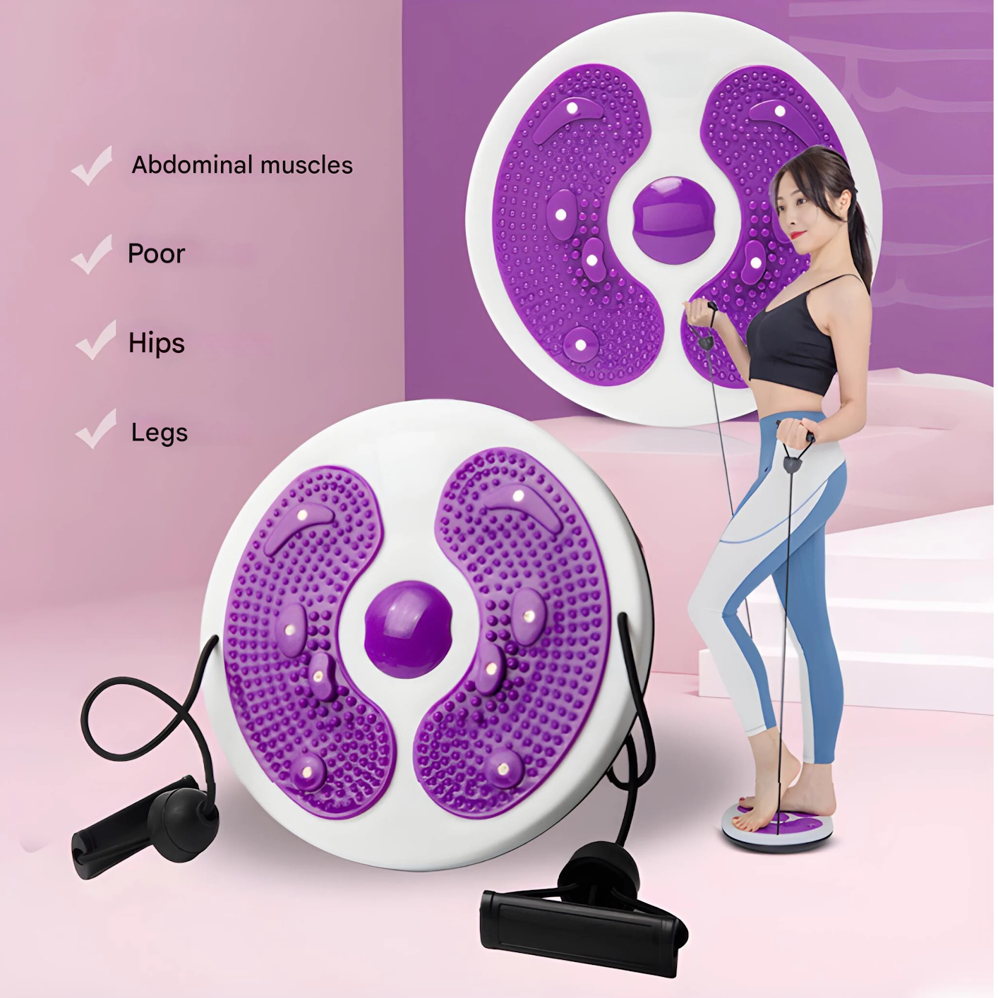 Complete Core Trainer with Magnetic Therapy - CoreTwist-Pink-Nora Luxe