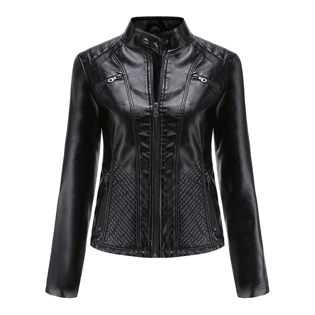 Cool Leather Ladies Jacket - Nova-Brown-XS-Nora Luxe