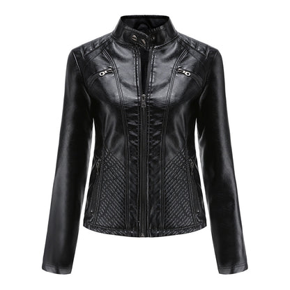 Cool Leather Ladies Jacket - Nova-Brown-XS-Nora Luxe