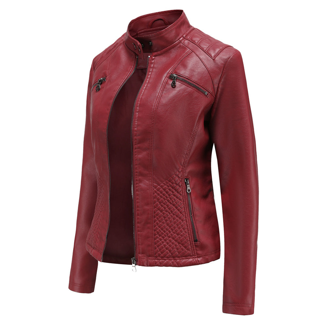 Cool Leather Ladies Jacket - Nova-Brown-XS-Nora Luxe