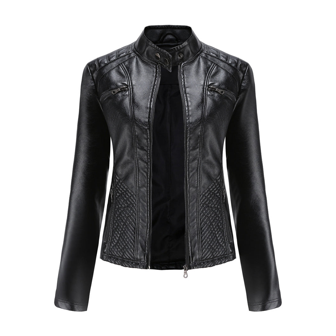 Stylish Women's Faux Leather Jacket Nova - Pexav