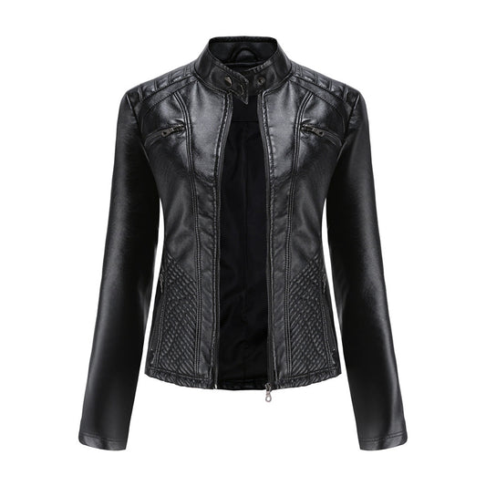 Stylish Women's Faux Leather Jacket Nova - Pexav
