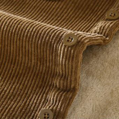 Corduroy Winter Shirt for Men - Dorian-Khaki-M-Nora Luxe