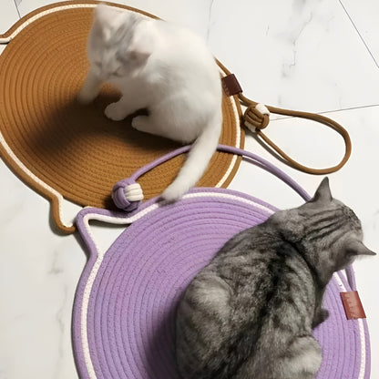 Cotton Cat Scratching Mat of Rope - ClawGuard-Black-Nora Luxe