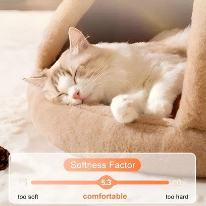 Cozy Tenthuis for Pets - PurrPalace-Brown-S-Nora Luxe