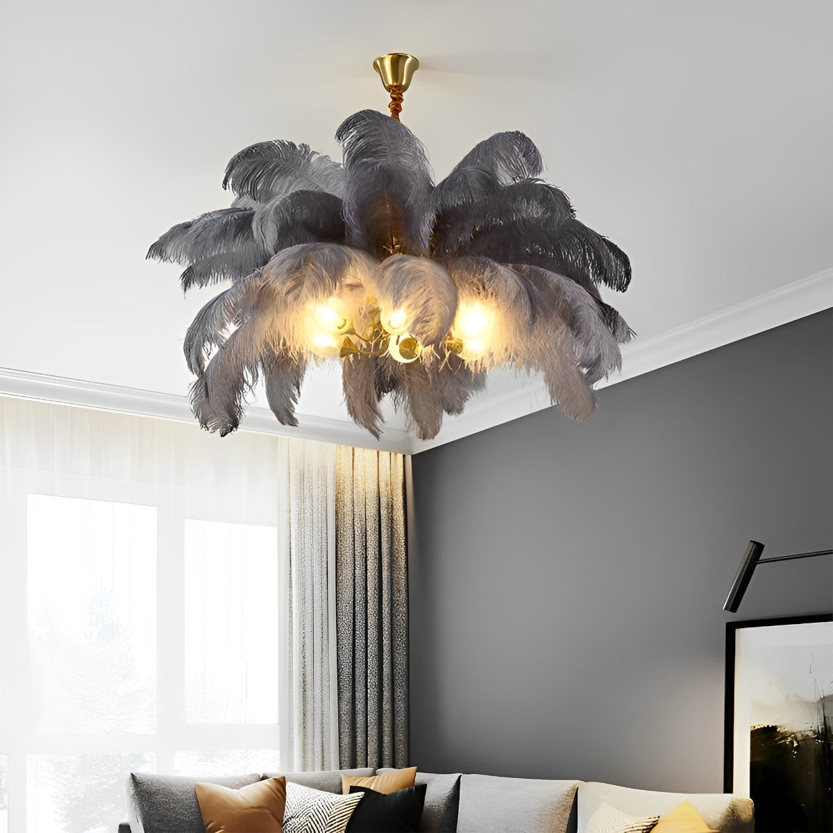Unique Bronze Crystal Ceiling Light Fixture