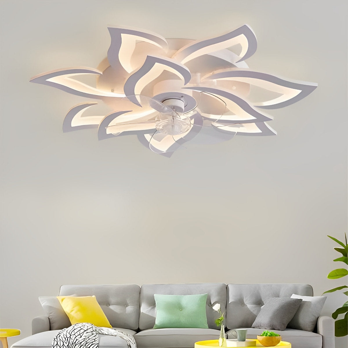 Stylish Floral 3 Step Dimmable LED Ceiling Light Fixture