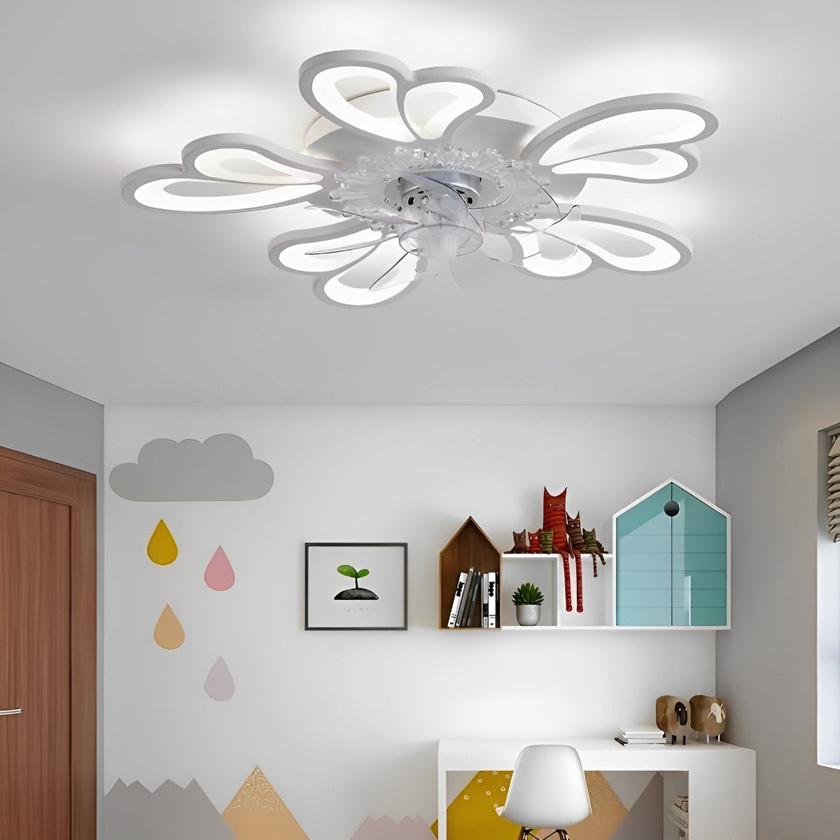Stylish Floral 3 Step Dimmable LED Ceiling Light Fixture