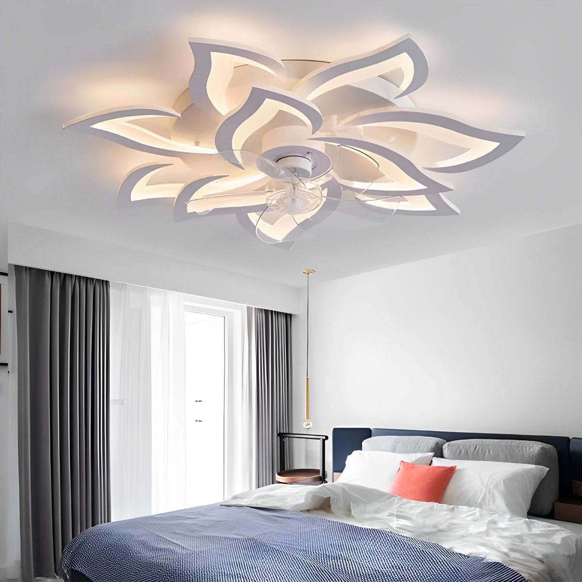 Stylish Floral 3 Step Dimmable LED Ceiling Light Fixture