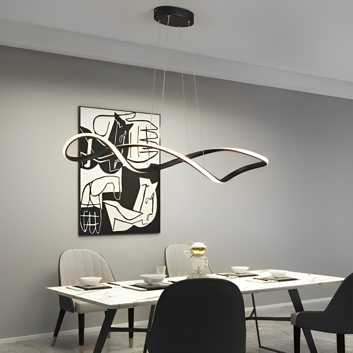 Sleek Dimmable LED Chrome Ceiling Chandelier