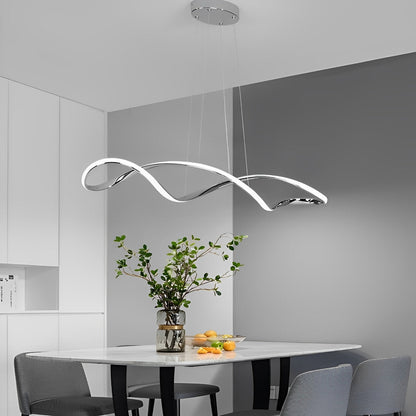 Sleek Dimmable LED Chrome Ceiling Chandelier