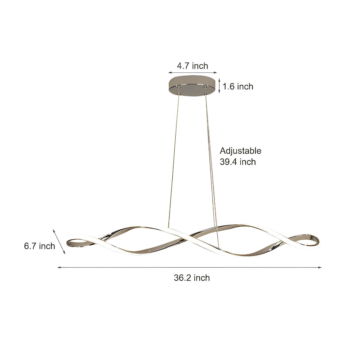 Sleek Dimmable LED Chrome Ceiling Chandelier