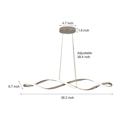 Sleek Dimmable LED Chrome Ceiling Chandelier