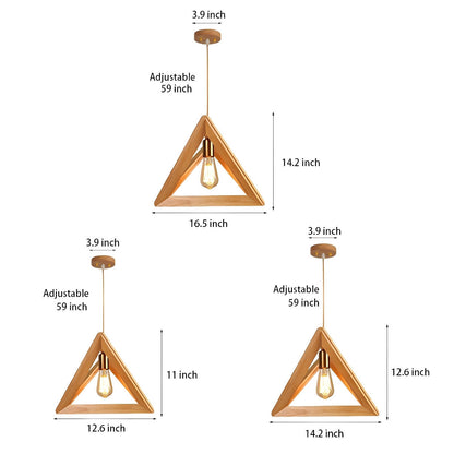 Simple Wooden Geometric Pendant Light Fixture