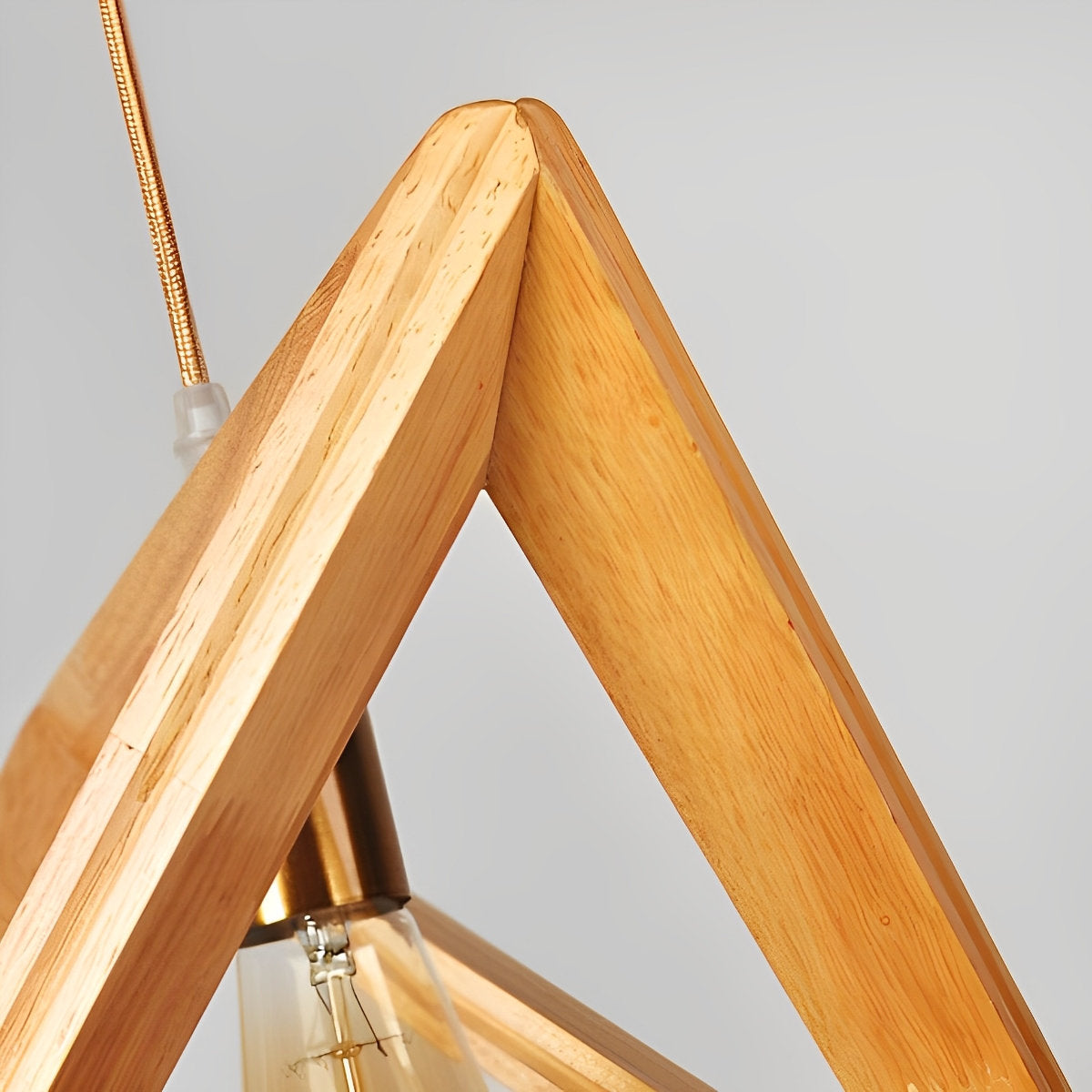 Simple Wooden Geometric Pendant Light Fixture