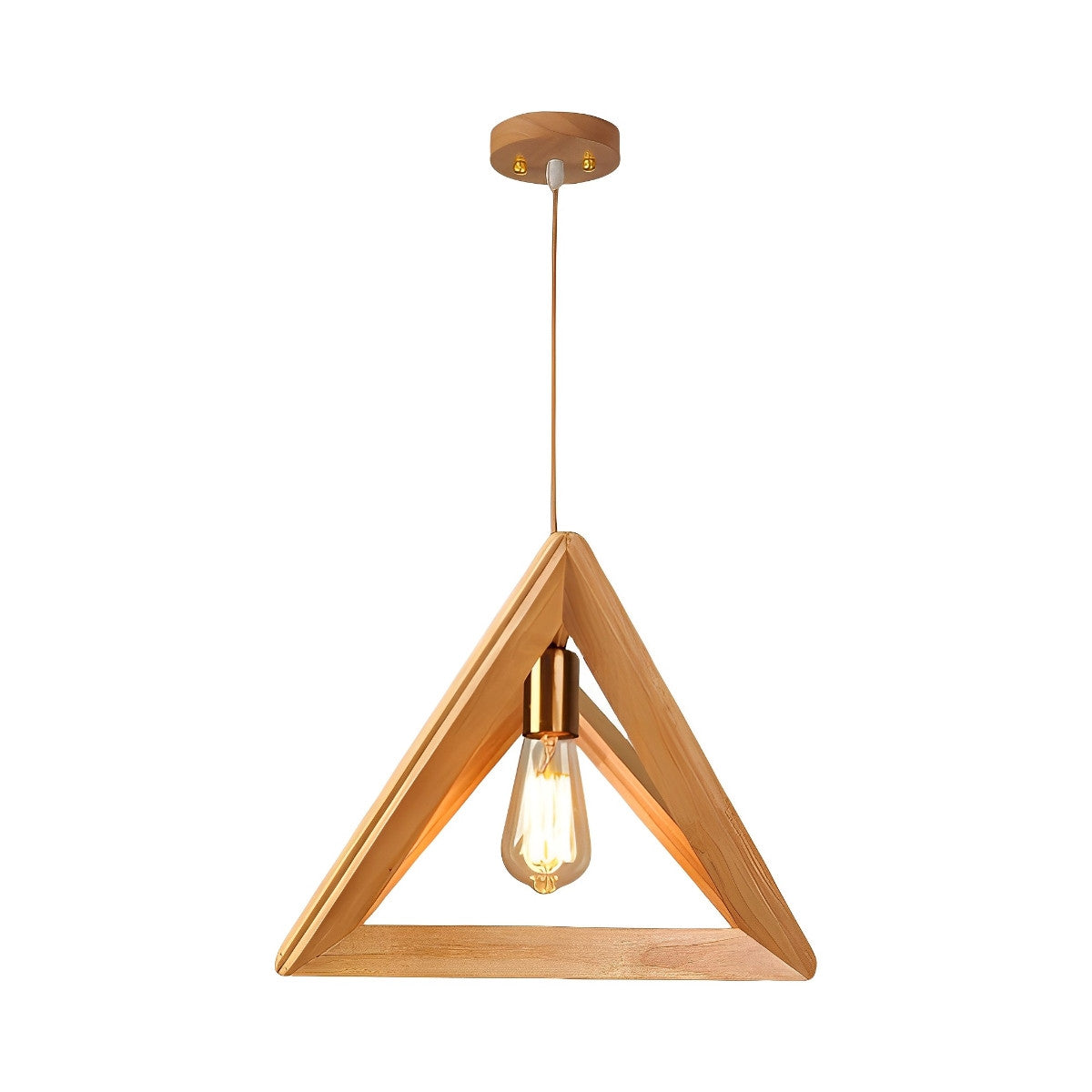 Simple Wooden Geometric Pendant Light Fixture