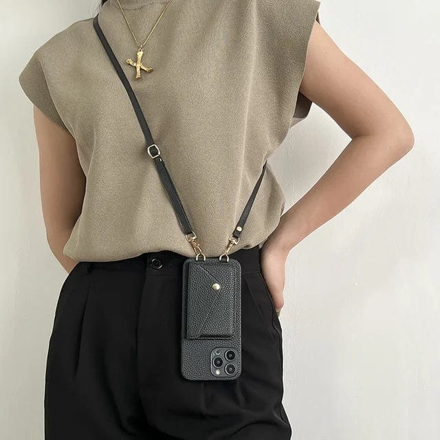 Stylish Leather Phone Crossbody Pouch
