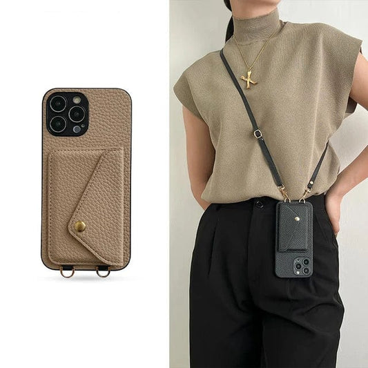 Stylish Leather Phone Crossbody Pouch - Pexav