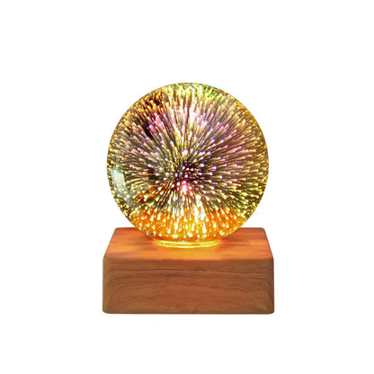 Crystal Ball Lamp with 3D Firework Effect - StarburstGlow-Starry Sky-Nora Luxe