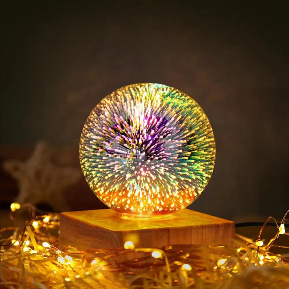 Colorful Globe Lamp with Fireworks Light Effect - Pexav