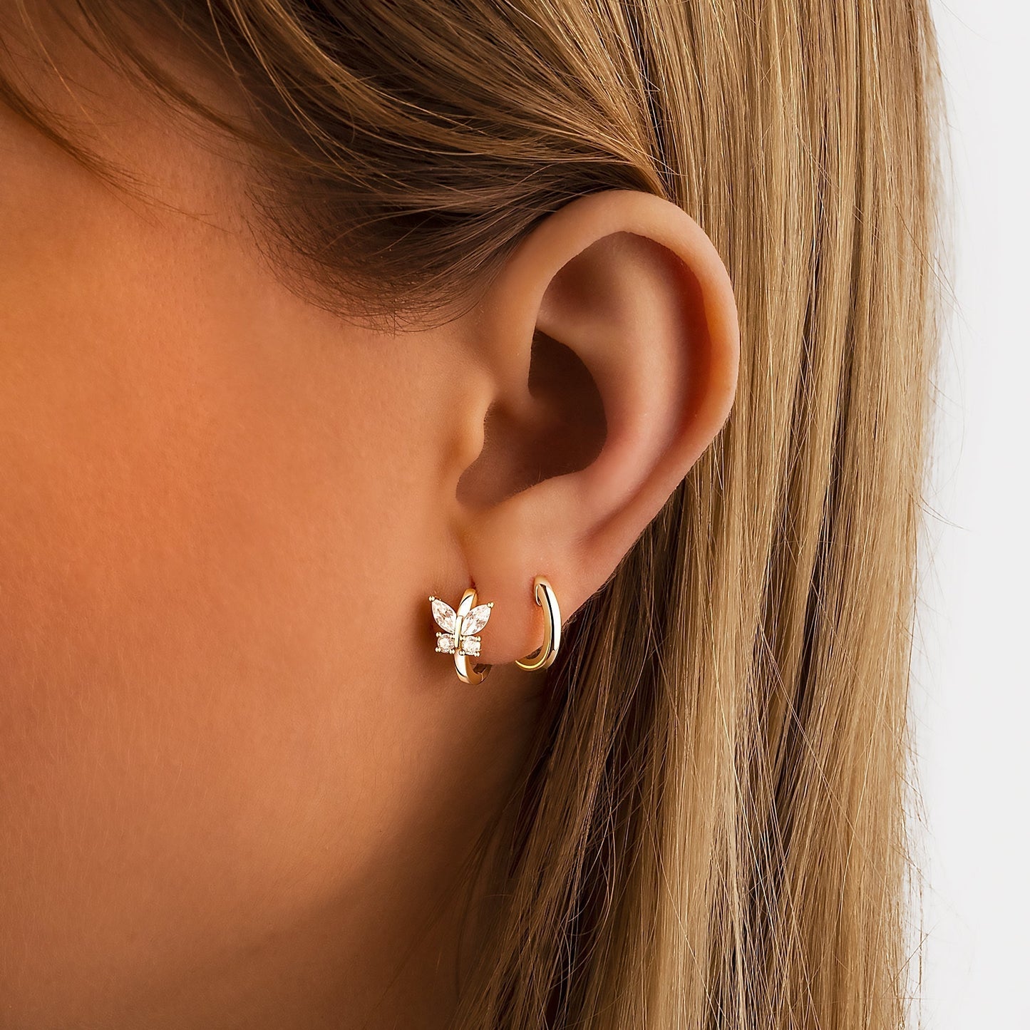 Crystal Butterfly Earrings - Auryn-Silver-Nora Luxe