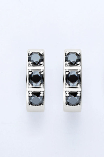 Crystal Hoop Elegant Earrings | Ear Sparkling Accessories-Black-One-size fits all-Nora Luxe