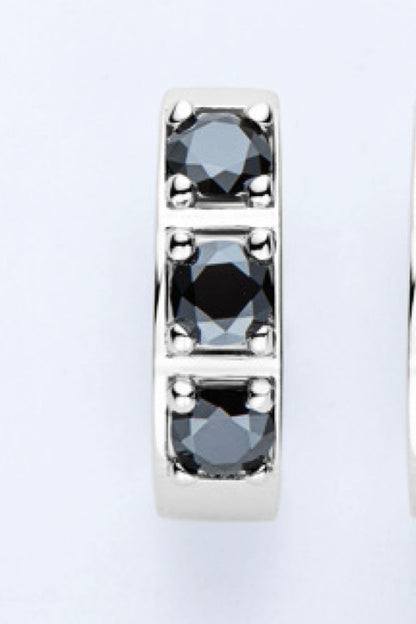 Crystal Hoop Elegant Earrings | Ear Sparkling Accessories-Black-One-size fits all-Nora Luxe