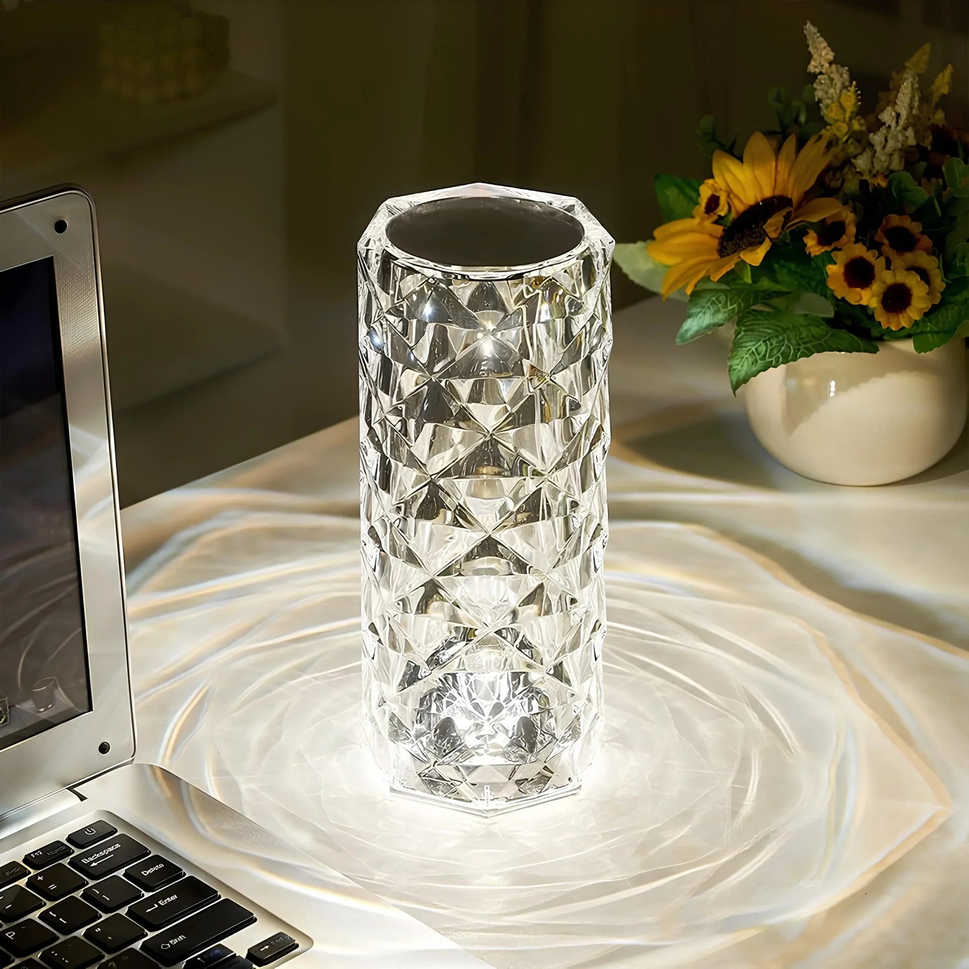 Stylish Glass Desk Lamp with Sensor Switch - Pexav
