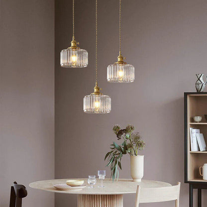 Crystal Vintage Pendant Lamp - Harrison-Beige-3 Head-Round-Nora Luxe